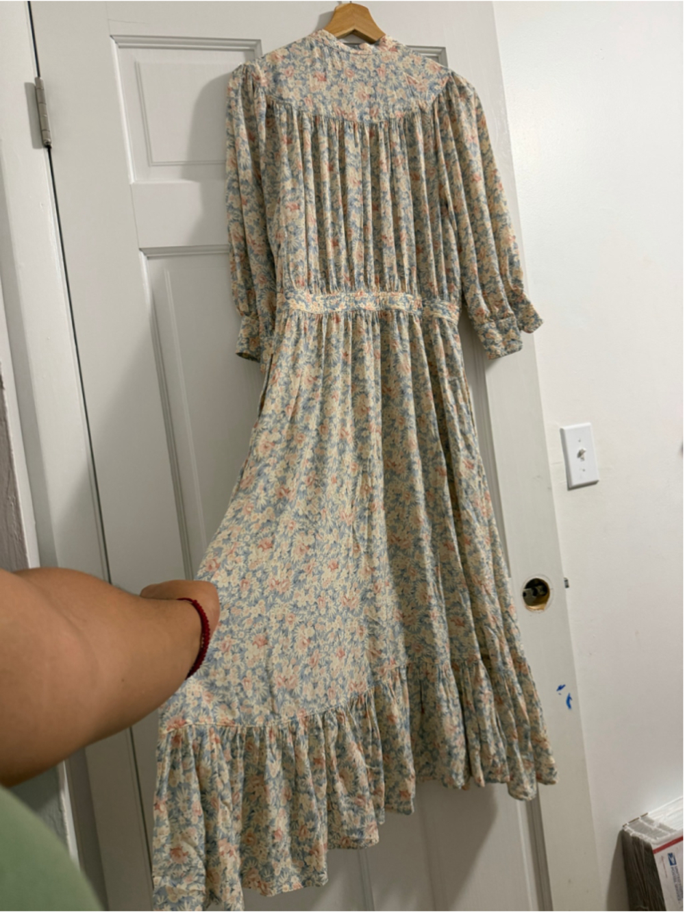 Polo Ralph Lauren Floral Prairie Maxi Dress Size 8 Blue Pink Cottagecore - Picture 3 of 6